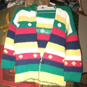 Vintage Colorful Fun Striped Kid's s Hoodie Sweater